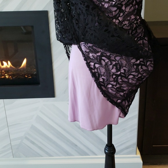 Three Hearts dress black purple lavender lace short sleeve Size 5 - Picture 5 of 6